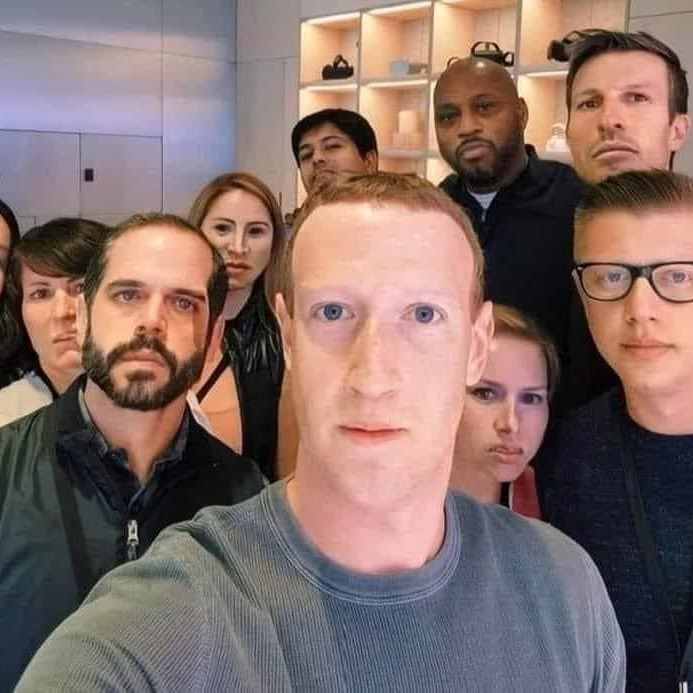 Mark Zuckerberg and his colleagues looking like normal human beings that breathe and like music.